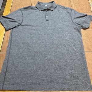 Lululemon Polo Shirt Mens Sz XL Heather Gray Performance Athletic Golf Vent Tech